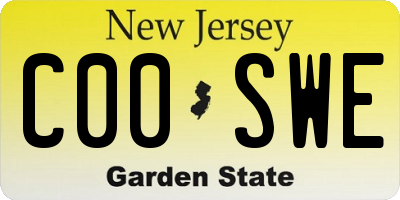 NJ license plate C00SWE