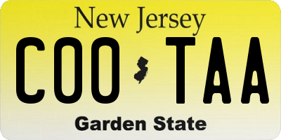 NJ license plate C00TAA