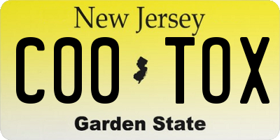 NJ license plate C00TOX