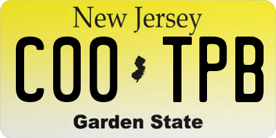 NJ license plate C00TPB