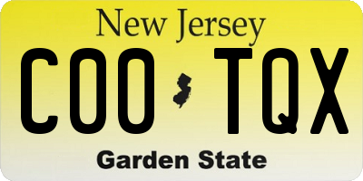NJ license plate C00TQX
