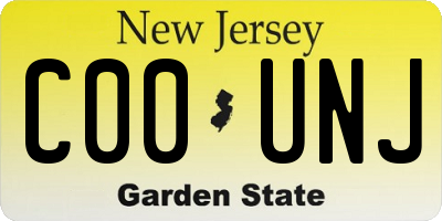 NJ license plate C00UNJ