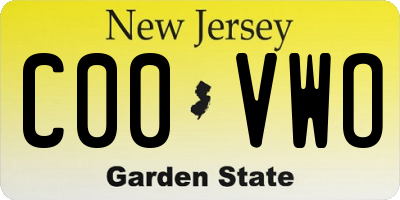 NJ license plate C00VWO