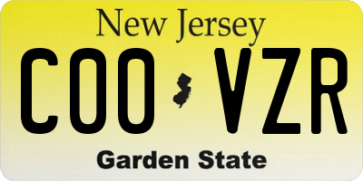 NJ license plate C00VZR