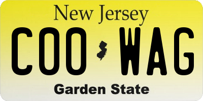 NJ license plate C00WAG