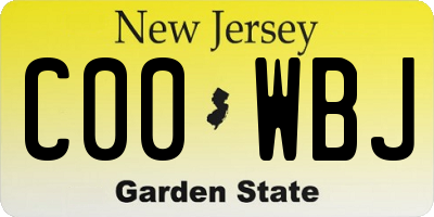 NJ license plate C00WBJ