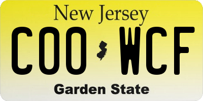 NJ license plate C00WCF