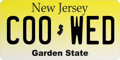 NJ license plate C00WED