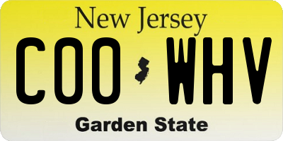 NJ license plate C00WHV