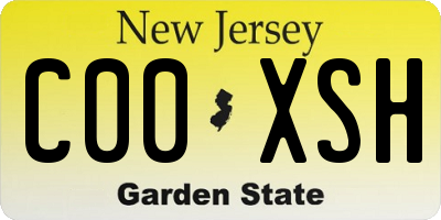 NJ license plate C00XSH