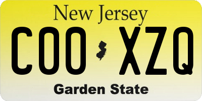 NJ license plate C00XZQ