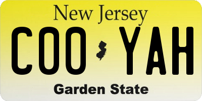 NJ license plate C00YAH