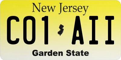 NJ license plate C01AII