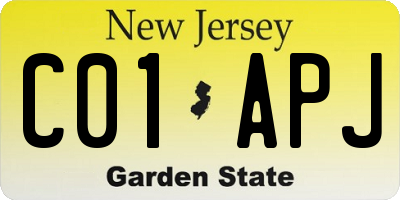 NJ license plate C01APJ