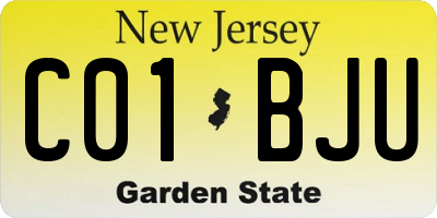 NJ license plate C01BJU