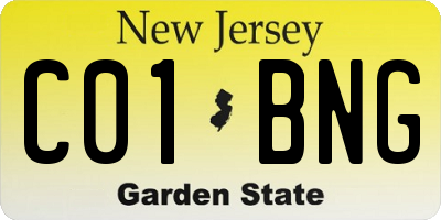 NJ license plate C01BNG