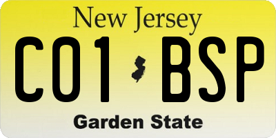 NJ license plate C01BSP