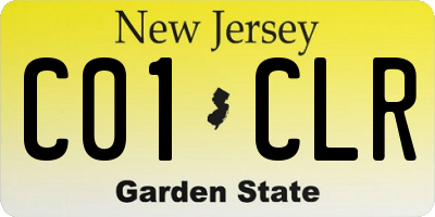 NJ license plate C01CLR