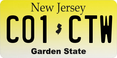 NJ license plate C01CTW