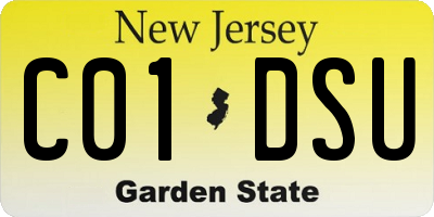 NJ license plate C01DSU