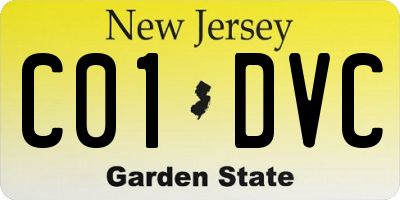 NJ license plate C01DVC