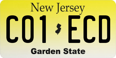 NJ license plate C01ECD