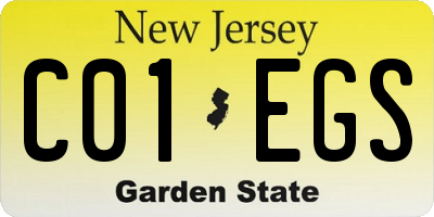 NJ license plate C01EGS