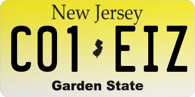 NJ license plate C01EIZ