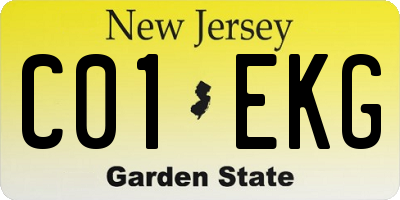 NJ license plate C01EKG