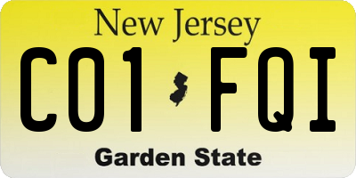 NJ license plate C01FQI