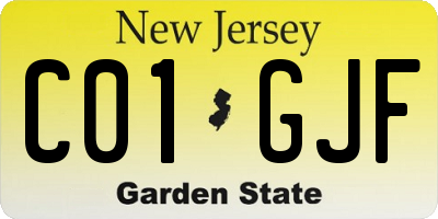 NJ license plate C01GJF