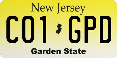 NJ license plate C01GPD