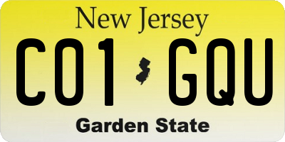 NJ license plate C01GQU