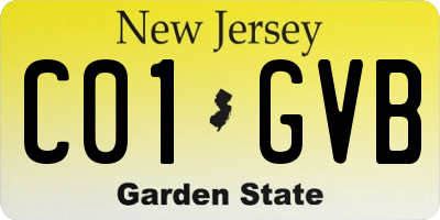 NJ license plate C01GVB