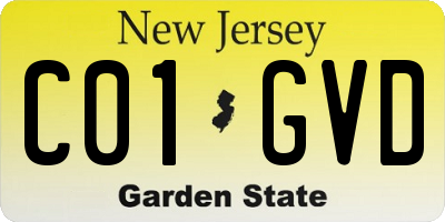 NJ license plate C01GVD
