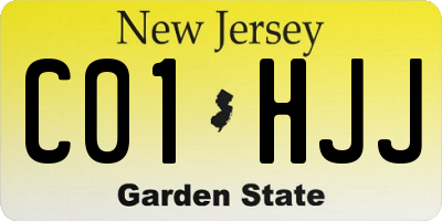 NJ license plate C01HJJ