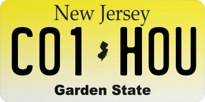 NJ license plate C01HOU