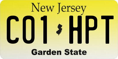 NJ license plate C01HPT