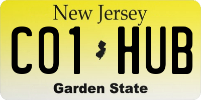 NJ license plate C01HUB