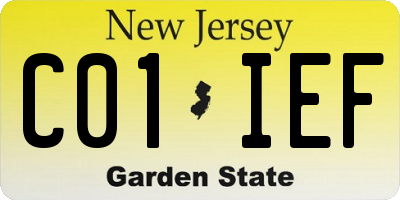 NJ license plate C01IEF