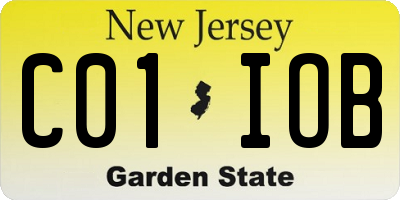 NJ license plate C01IOB