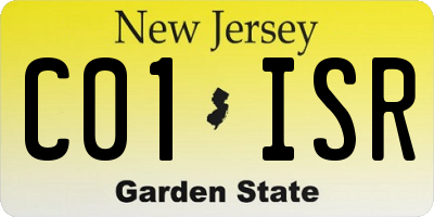 NJ license plate C01ISR