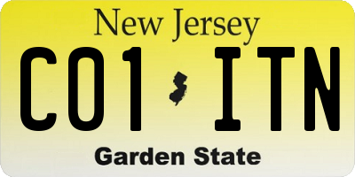 NJ license plate C01ITN