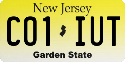NJ license plate C01IUT