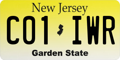 NJ license plate C01IWR