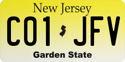 NJ license plate C01JFV