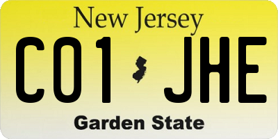 NJ license plate C01JHE