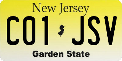 NJ license plate C01JSV