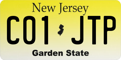 NJ license plate C01JTP
