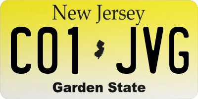 NJ license plate C01JVG